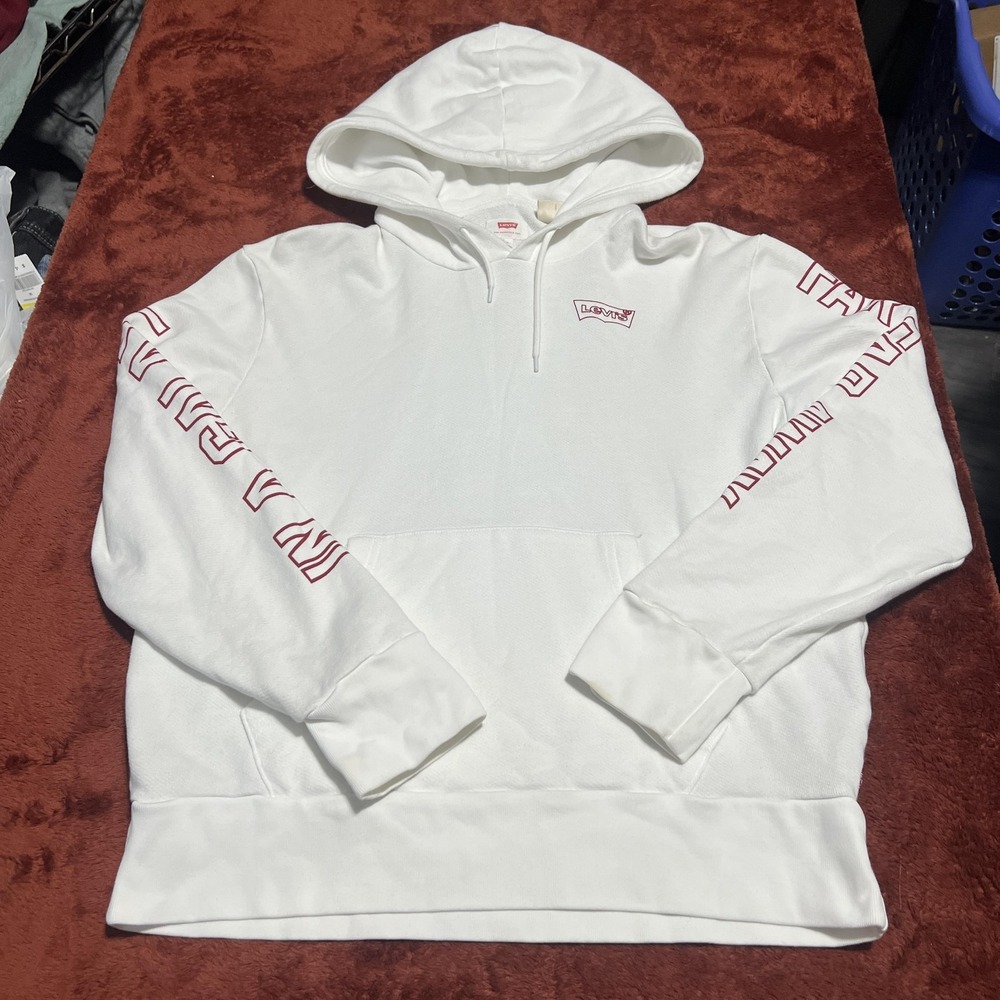 Levi's x Star Wars Hoodie Mens Small White Stormtrooper Sweatshirt Graphic Back
